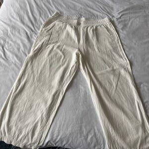 Old navy wide leg, linen pants with regular inseam.